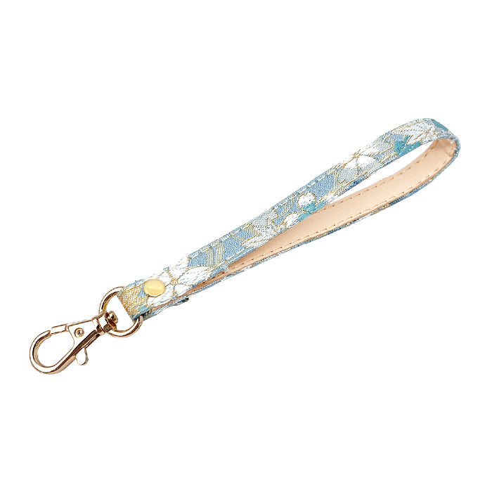 西陣織 明 ナスカン付き ストラップ 和風 マルチストラップ キーホルダー 金襴 華やか 高級 落下防止 スマホ スマホケース 和柄 着物 定期入れ パスケース リストストラップ レディース 手帳型 携帯ストラップ 携帯