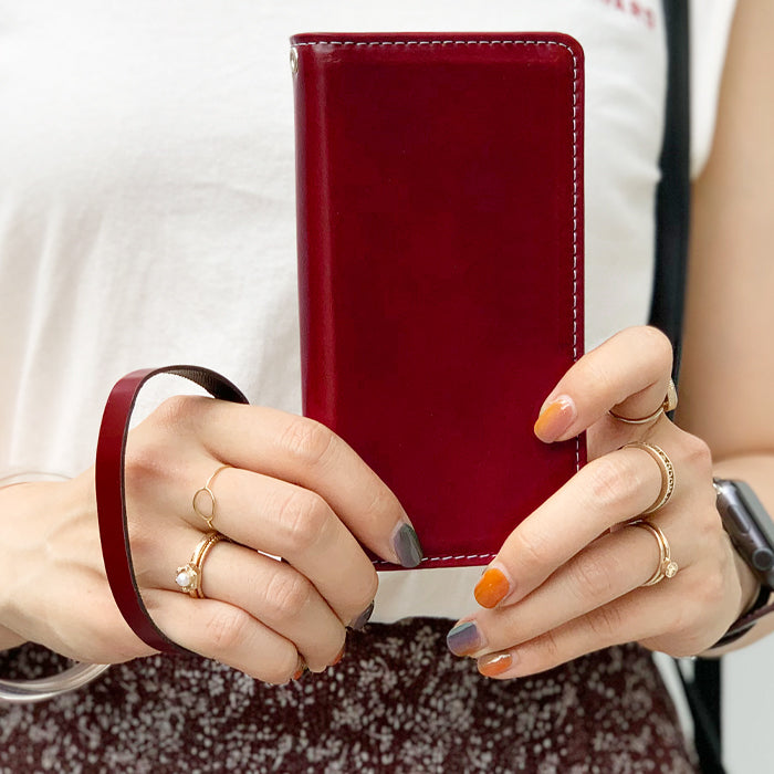ホースレザー 新 コードバン ナスカン付き ストラップ 手帳型 スマホ メンズ 携帯ストラップ リストストラップ 定期入れ 革 レザー スマホケース 馬革 マルチストラップ 落下防止 携帯 パスケース キーホルダー 本革 レディース