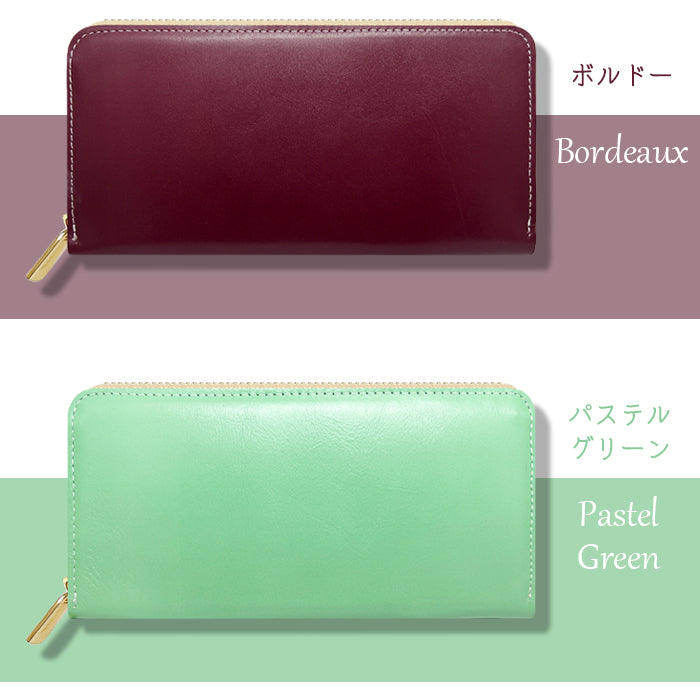 ちょっといい本革 長財布 クロム鞣し ラウンド長財布 ウォレット 牛革 カード収納 レディース 革 ハンドメイド ラウンド財布 サイフ さいふ 革財布 本革長財布 マット ラウンドファスナー レザー 長サイフ 財布 シンプル