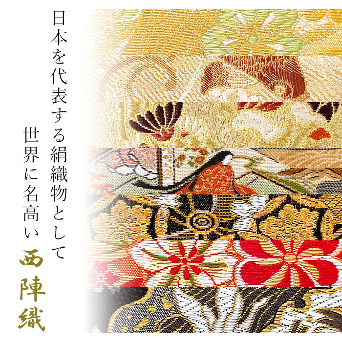 西陣織 松 長財布 源氏物語 ラウンドファスナー サイフ 和 ラウンド財布 長サイフ さいふ レディース ラウンド長財布 女性 織物 ハンドメイド 豪華 和柄 ウォレット 鶴 花唐草 財布 鳳凰 桜 和風 七宝地文 金襴 鯉 カード収納