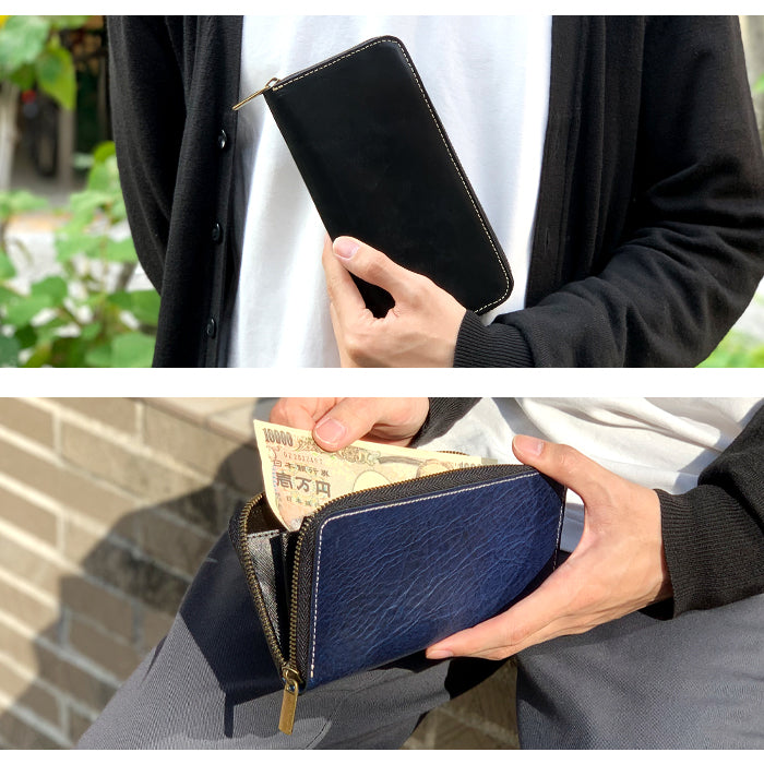 ミズーリベリー 長財布 長サイフ ラウンド長財布 本革長財布 イタリアンレザー 本革 ラウンド財布 ウォレット 革 ラウンドファスナー サイフ ニートフットオイル 財布 レディース メンズ カード収納 ハンドメイド レザー さいふ 革財布