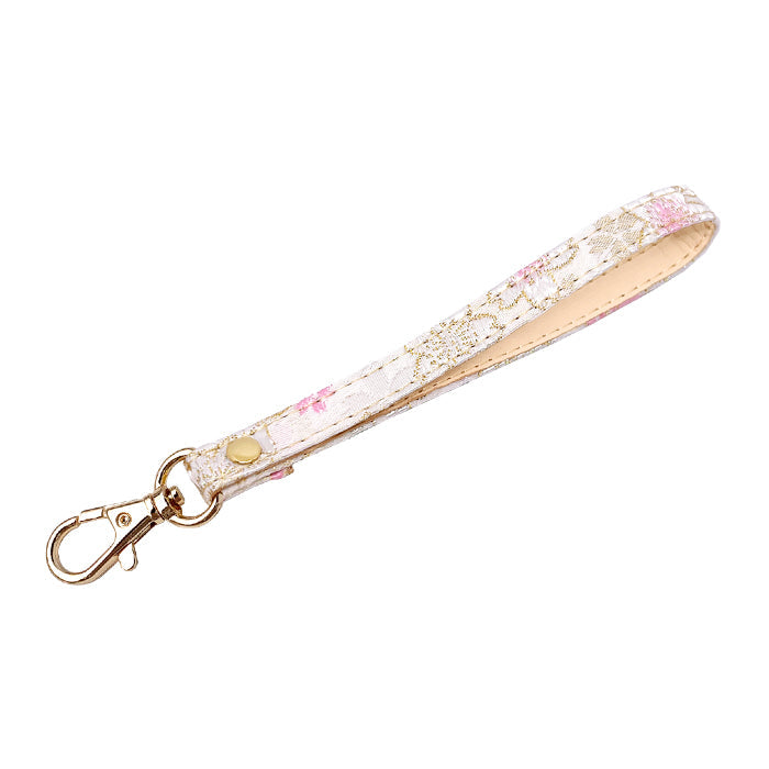 西陣織 明 ナスカン付き ストラップ 和風 マルチストラップ キーホルダー 金襴 華やか 高級 落下防止 スマホ スマホケース 和柄 着物 定期入れ パスケース リストストラップ レディース 手帳型 携帯ストラップ 携帯