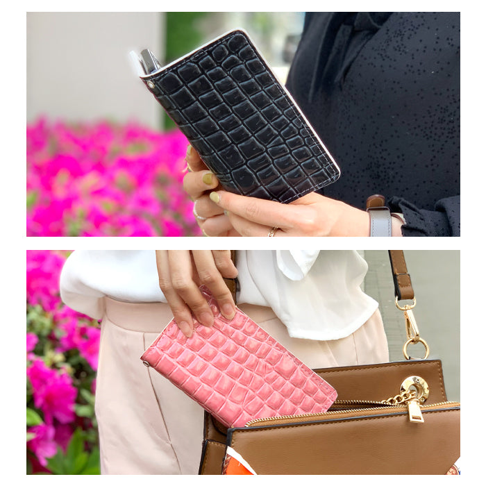 100機種以上対応 スマホケース 手帳型ケース ケース 手帳型 カバー 本革 美クロコダイル