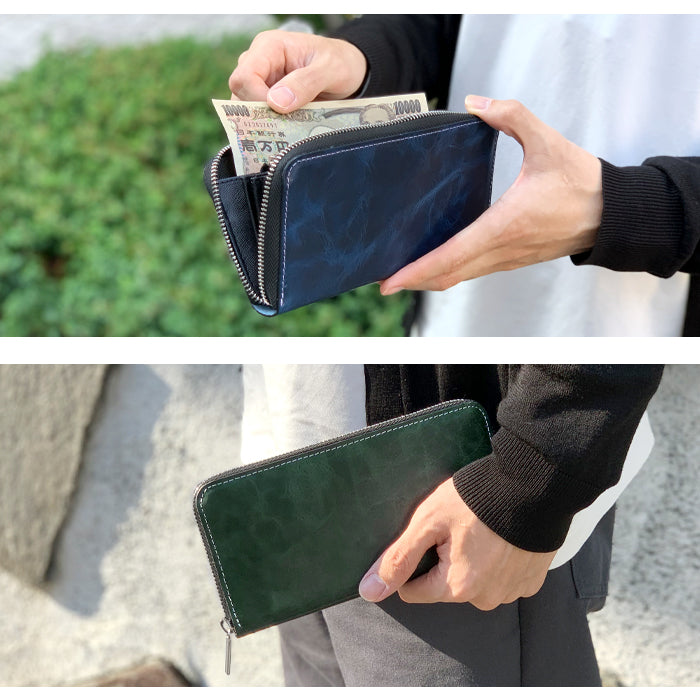 ヌメ革 ジェントルマン 長財布 サイフ 革 革財布 ハンドメイド 長サイフ さいふ 本革 牛ヌメ革 ウォレット ラウンドファスナー ラウンド長財布 財布 メンズ カード収納 ラウンド財布 本革長財布 レザー レディース 牛革