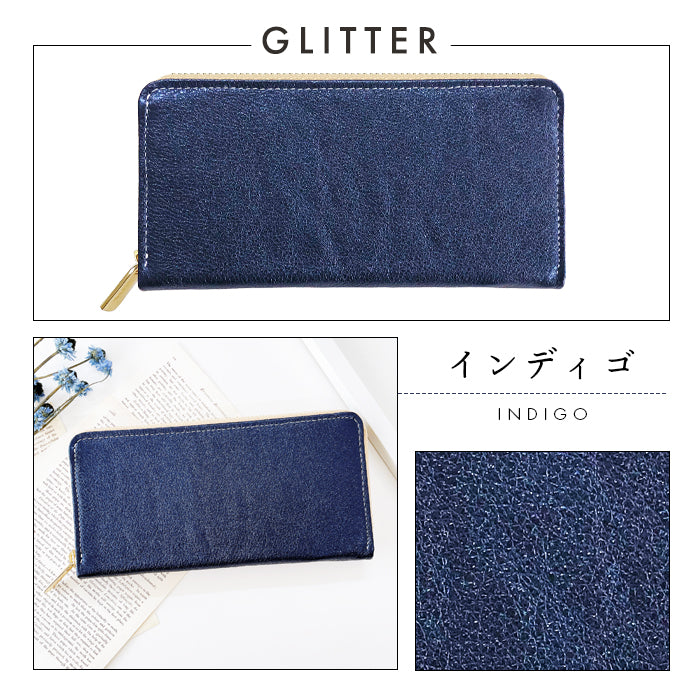 グリッター 長財布 ラウンドファスナー ウォレット ラウンド財布 サイフ ラウンド長財布 本革長財布 さいふ ハンドメイド 牛革 長サイフ カード収納 レザー 財布 本革 レディース 革財布 メンズ 革