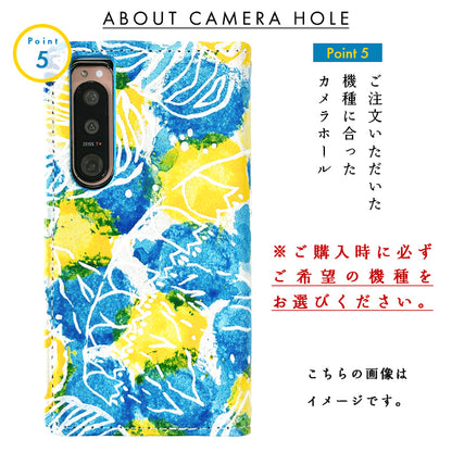 本革 ハワイアン柄 スマホケース 手帳型ケース arrows シリーズ 対応
