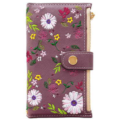 おしゃれ花刺繍 スマホケース 手帳型ケース arrows シリーズ 対応