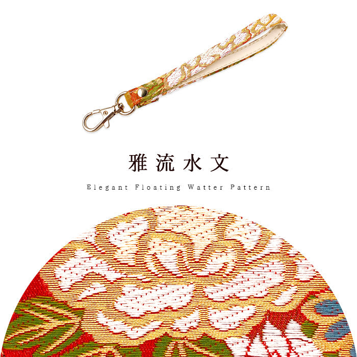 西陣織 竹 ナスカン付き ストラップ 華やか 着物 携帯ストラップ 携帯 和柄 レディース スマホケース キーホルダー 高級 マルチストラップ金襴 リストストラップ 手帳型 パスケース スマホ 落下防止 定期入れ 和風