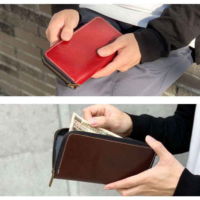 栃木レザー こだわり親父 長財布 ラウンド長財布 革財布 ハンドメイド 牛革 カード収納 サイフ 革 本革 さいふ レディース 長サイフ レザー 本革長財布 メンズ ウォレット ラウンドファスナー ラウンド財布 財布