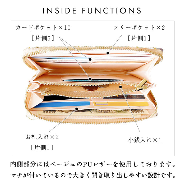 ツイード 長財布 ラウンド型長財布 小銭入れ ラウンドファスナー かわいい レディース クラシック ウォレット おしゃれ カード 大容量 長サイフ さいふ サイフ お札入れ ハンドメイド 収納 財布 ラウンド長財布